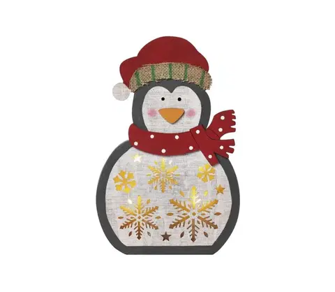 Vianočné dekorácie  LED Vianočná dekorácia 5xLED/2xAA tučniak 