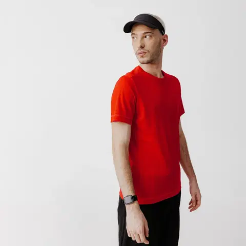 nordic walking Pánske bežecké tričko 100 Dry priedušné červené