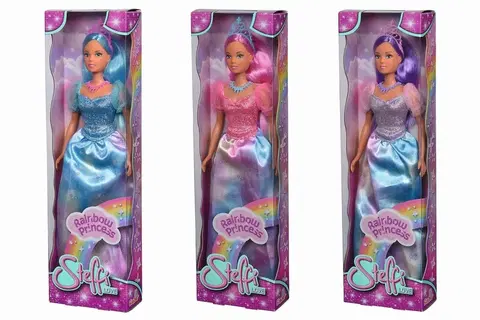 Hračky bábiky SIMBA - Bábika Steffi Rainbow Princess, 3 druhy, Mix produktov