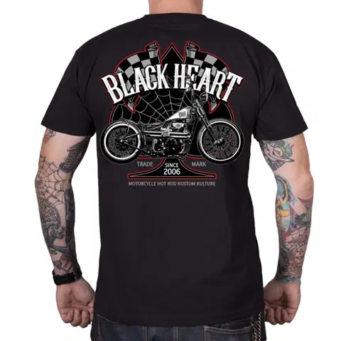 Pánske tričká Tričko BLACK HEART Chopper Race čierna - 3XL