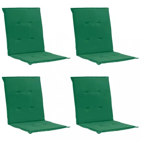 Záhradné sedáky Vodeodolné podušky na záhradné stoličky 4 ks Dekorhome Zelená