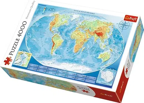 Hračky puzzle TREFL - Puzzle Veľká mapa sveta 4000