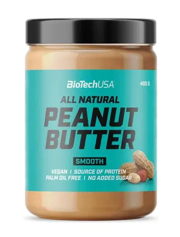 Arašidové a iné maslá Peanut Butter All Natural - Biotech USA 400 g Smooth