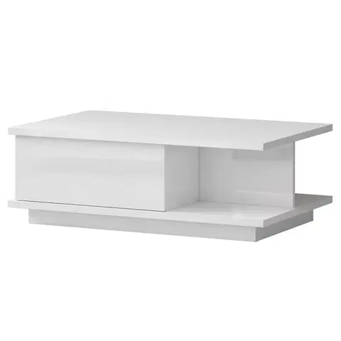 Konferenčné stolíky s úložným priestorom Konferenčný stolík Piano KLS-1F-70/KA/70 lakované crystal white