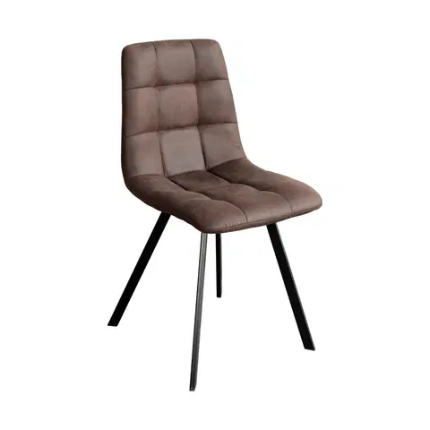 Jedálenské stoličky Jedálenská stolička BERGEN hnedé mikrovlákno