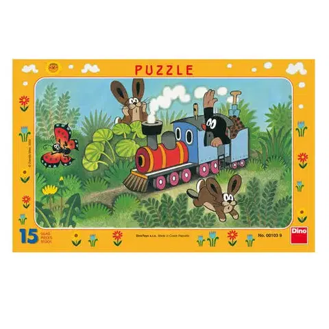 Do 49 dielikov Dino Toys Puzzle Krtko a lokomotíva 15 Dino