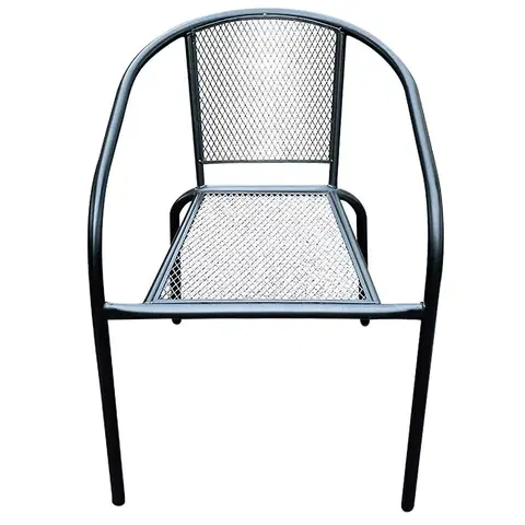 Záhradne kovové kreslá Kovová stolička čierna