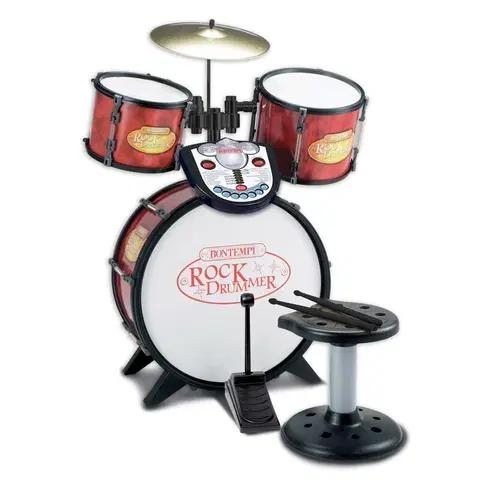 Hudobné hračky BONTEMPI - Súprava bicích 4 ks so stoličkou