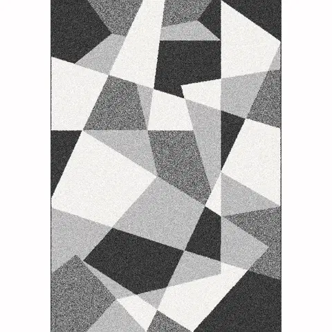 Koberce a koberčeky KONDELA Sanar koberec 67x120 cm čierna / sivá / biela