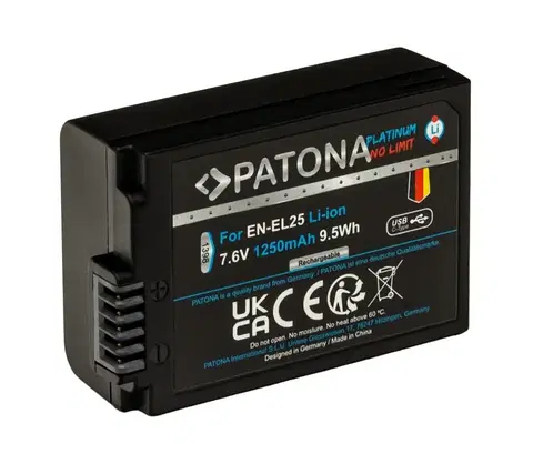 Predlžovacie káble PATONA PATONA - Aku Nikon EN-EL25 1250mAh Li-Ion Platinum USB-C nabíjanie 