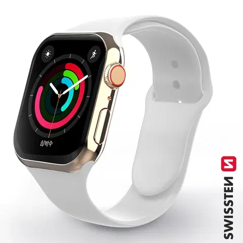 Príslušenstvo k wearables Swissten silikónový remienok pre Apple Watch 38-40, biely