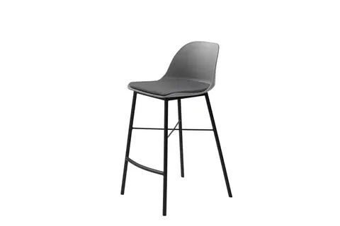 Barové stoličky Furniria Dizajnová barová stolička Jeffery sivá