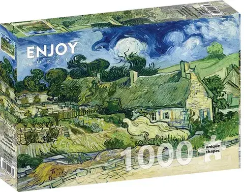 1000 dielikov Enjoy Puzzle Vincent Van Gogh: Thatched Cottages at Cordeville 1000 Enjoy
