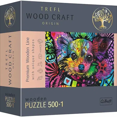 Hračky puzzle TREFL - Drevené puzzle 501 - Farebné šteniatko
