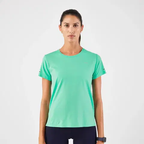 nordic walking Dámske bežecké tričko Run 500 Dry priedušné zelené