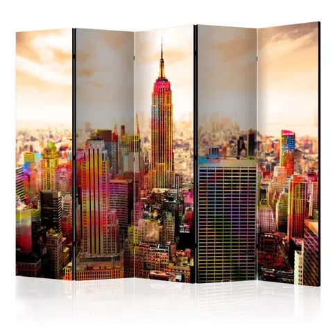 Paravány Paraván Colors of New York City III Dekorhome 225x172 cm (5-dielny)