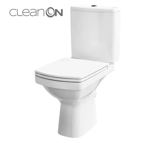 Kúpeľňa CERSANIT - WC kombi 599 EASY NEW CLEAN ON 010 3/5 vrátane sedadla duroplast K102-028