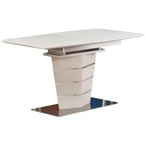 Stoly v podkrovnom štýle Rozkladací stôl Sorento 140/180x80cm Sklo/Mdf/Oceľ – Champagne Mat