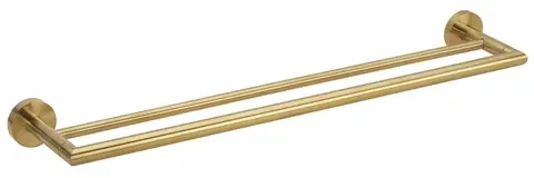 Držadlá k vani SAPHO - X-ROUND GOLD dvojitý držiak uterákov 600x120, zlato mat XR401GB