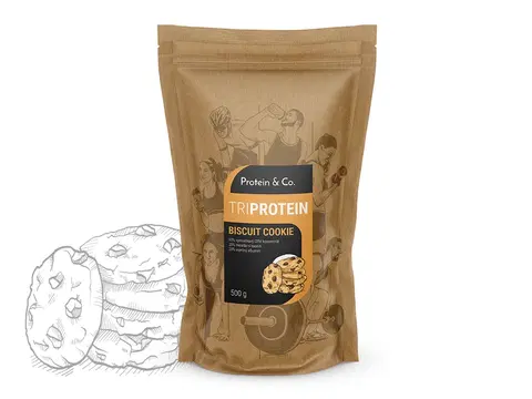 Športová výživa Protein & Co. Triprotein ochutený – 500 g PRÍCHUŤ: Biscuit cookie