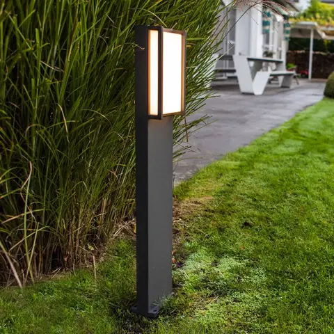 Osvetlenie príjazdovej cesty LUTEC Qubo – chodníkové LED svietidlo, priamočiary tvar