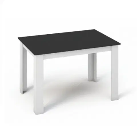 Jedálenské stoly KONDELA Kraz jedálenský stôl 120x80 cm biela / čierna