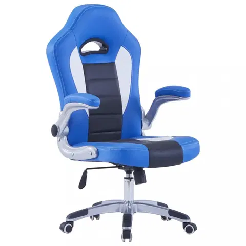 Kancelárske stoličky Herné kreslo umelá koža Dekorhome Modrá