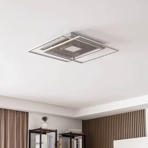 Stropné svietidlá Lucande Lucande Jirya stropné LED svietidlo, CCT, striebro