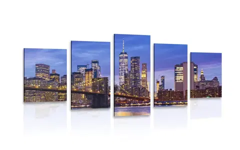 Obrazy mestá 5-dielny obraz most v Brooklyne