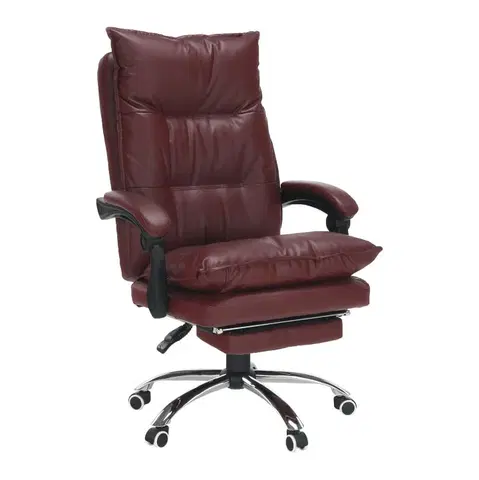 Kancelárske stoličky KONDELA Drake kancelárske kreslo s podrúčkami bordová / chróm