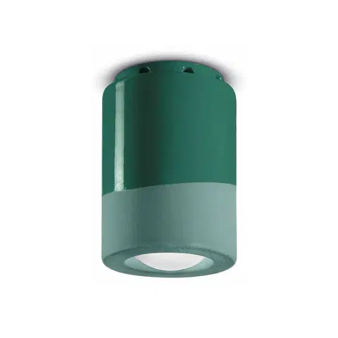 Bodové svetlá Ferroluce PI stropné svietidlo, valcovité, 8,5 cm, zelené