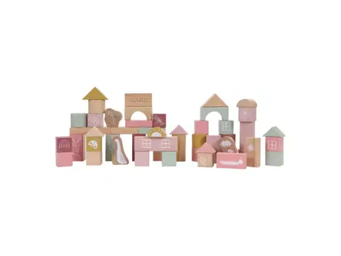 Drevené hračky LITTLE DUTCH - Kocky v tube Pink NEW