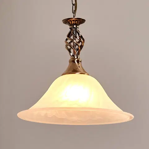 Závesné svietidlá Searchlight Závesná lampa Cameroon, 1pl starožitná mosadz