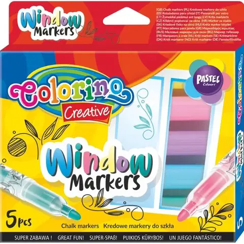 Hračky PATIO - Colorino fixky kriedové na sklo 5 farieb