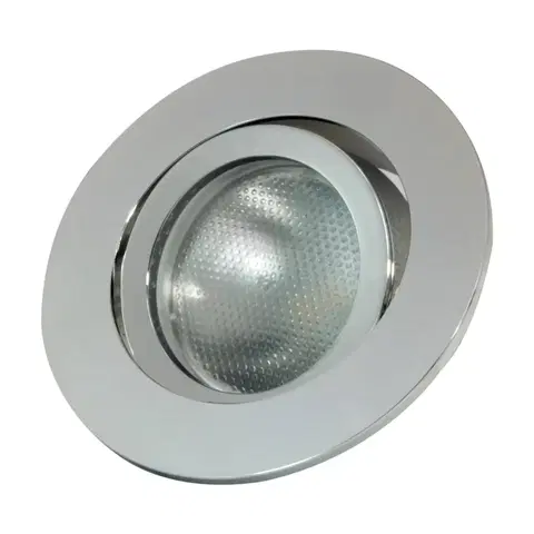 Vysokonapäťové zapustené svietidlá 230 V MEGATRON Zapustený LED prstenec DecoclicGU10/GU5.3 striebro