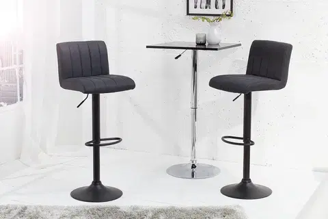 Barové stoličky LuxD Barová stolička Pretty vintage sivá / 109 cm