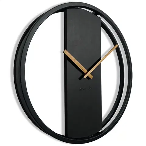 Hodiny Dubové hodiny Loft Oval kovové 50cm, z231 