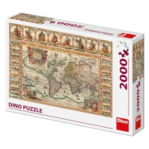 2000 dielikov Dino Toys Puzzle Historická mapa sveta 2000 Dino