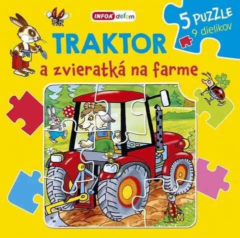 Leporelá, krabičky, puzzle knihy Traktor a zvieratká na farme - Knižkové puzzle - Pavlína Šamalíková