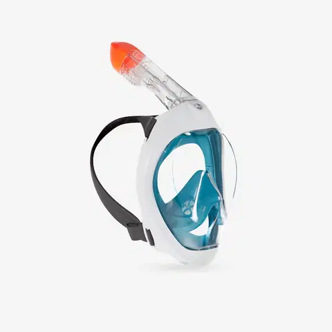 šnorchl Maska na šnorchlovanie Easybreath 500 modrá s obalom