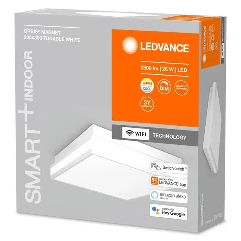 SmartHome stropné svietidlá LEDVANCE SMART+ LEDVANCE SMART+ WiFi Orbis Magnet biela, 30x30 cm