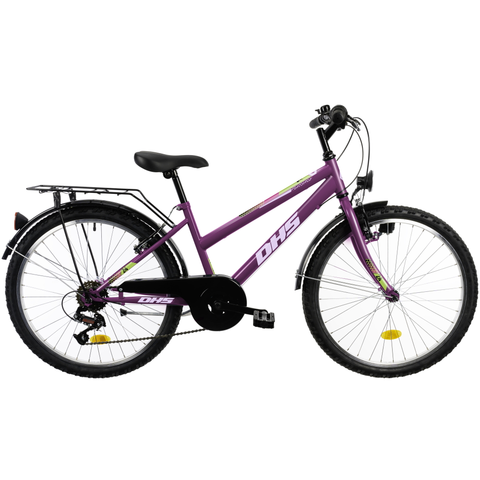 Bicykle Juniorský bicykel DHS 2414 24" 7.0 Violet - 13,5" (130-150 cm)