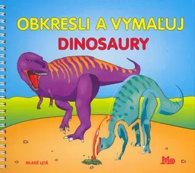 Leporelá, krabičky, puzzle knihy Obkresli a vymaľuj - dinosaury