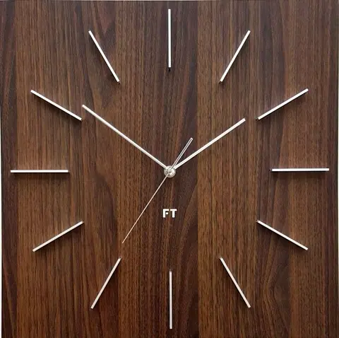 Hodiny Dizajnové nástenné hodiny Future Time FT1010WE Square dark natural brown 40cm