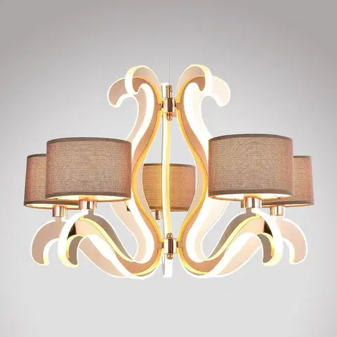 Moderné lampy do obývačky Ambrosia 3 Závesné svietidlo 5x40w E14 + 43,4w Led Meď