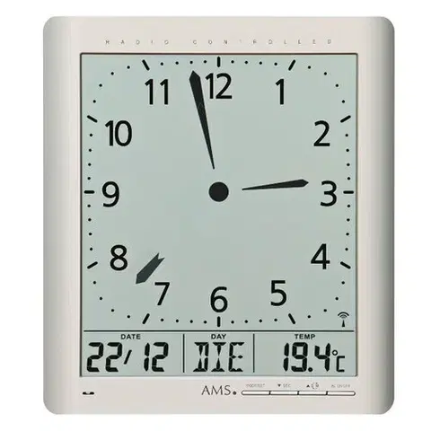 Hodiny AMS 5898 digitálne nástenné i stolné hodiny, 21 x 24 cm