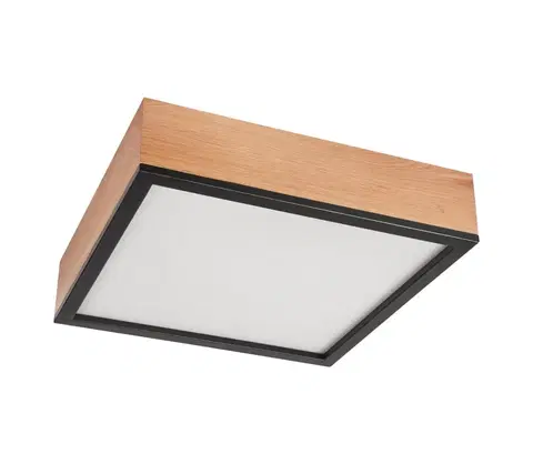 Svietidlá  Stropné svietidlo OAK SQUARE 4xE27/15W/230V 39x39 cm dub/čierna 