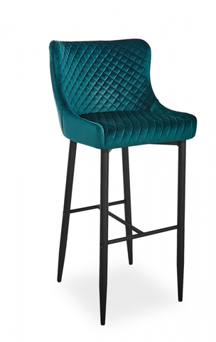 Barové stoličky SIGNAL Colin B Velvet H-1 barová stolička zelená / čierna