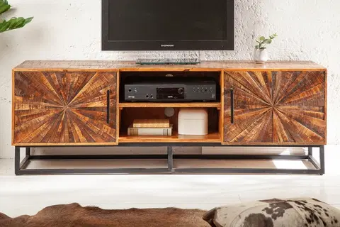 TV stolíky LuxD Dizajnový TV stolík Yadira 145 cm hnedé mango