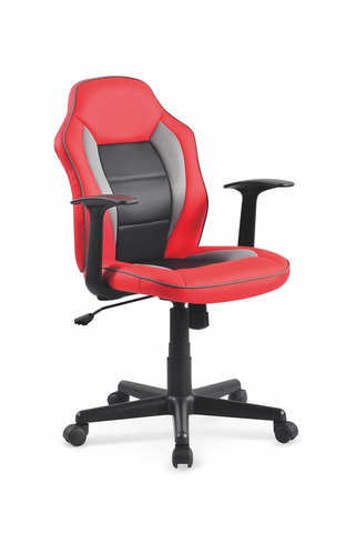 Kancelárske stoličky HALMAR Nemo detská stolička na kolieskach s podrúčkami červená / čierna / sivá